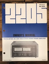 McIntosh MC 2205 Amplifier Owners / User Manual Original 