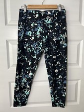 SWEATY BETTY Zero Gravity 7/8 Workout Leggings Medium Blue Lagoon Camo Fitness