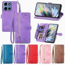 For Motorola G 5G/Edge/Power/Stylus 5G 2025 Magnetic Leather Zipper Wallet Case