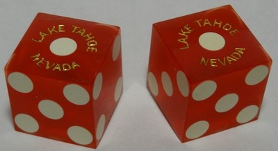 Vintage Dice Hyatt Regency Lake Tahoe NV, Non Matching #703,869