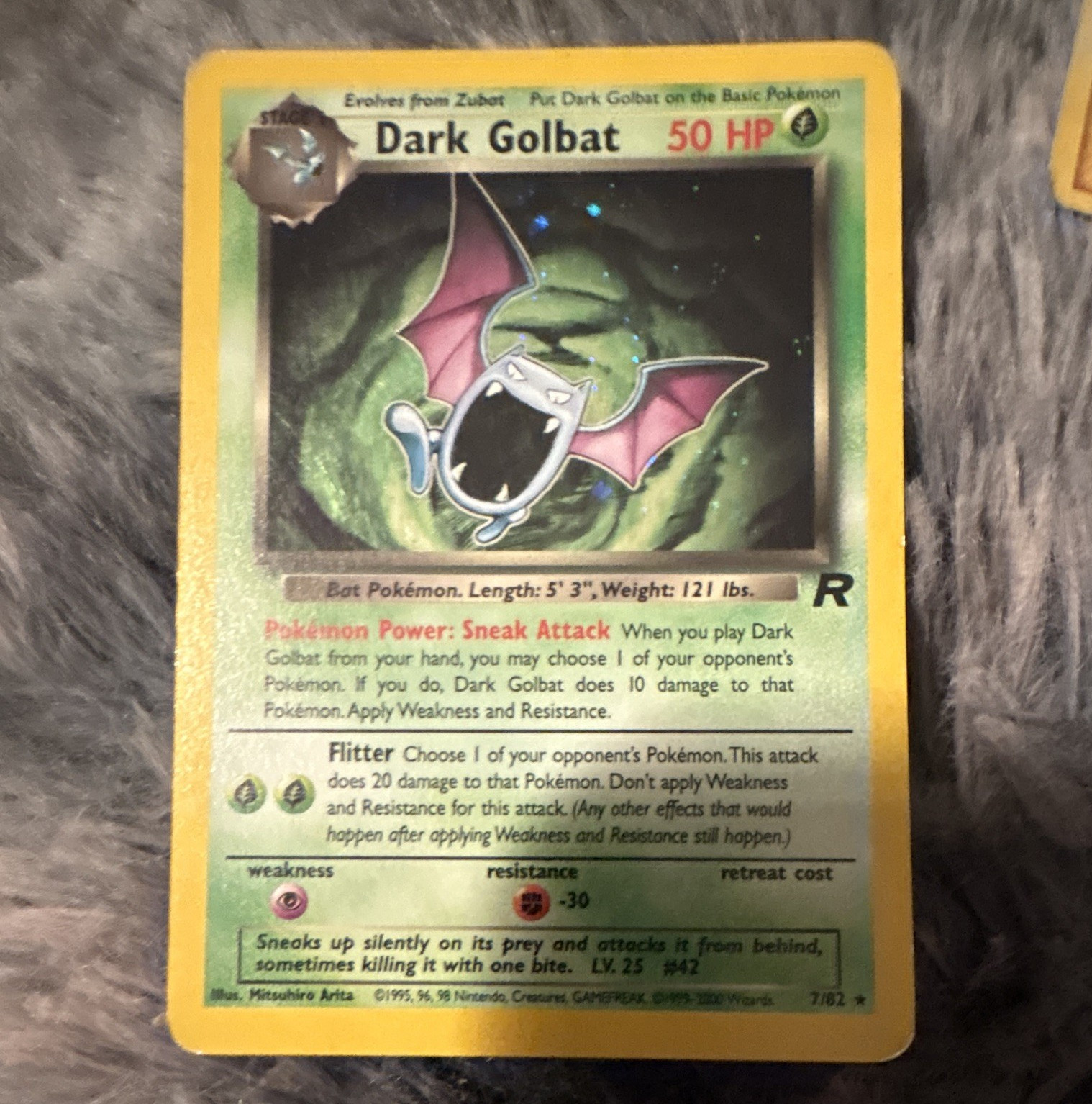 Pokemon Dark Golbat Team Rocket 1st Edition Holo Rare 7/82 1999 English 50HP