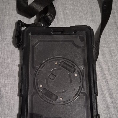 Black Rugged Shockproof Rotating Tablet Case Silicone Rubber  Galxy Tab A7 Lite