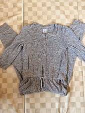 GAP Kids Girls Soft spun Romper Jumpsuit Heathered Light Gray Marle Size Large