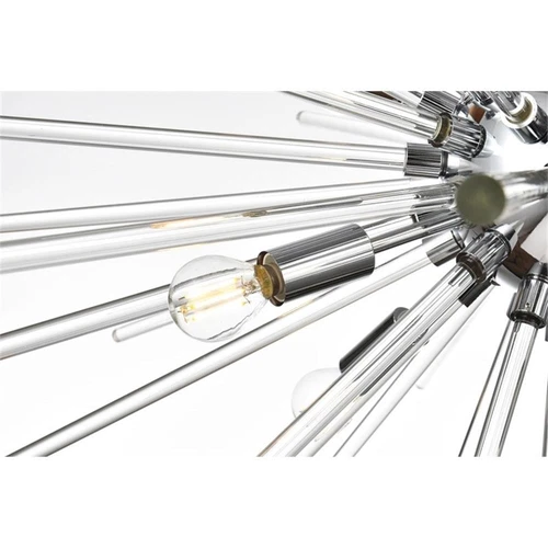 Elegant Lighting Sienna 46" 30-Light Metal/Glass Chandelier in Chrome/Clear - Picture 6 of 9