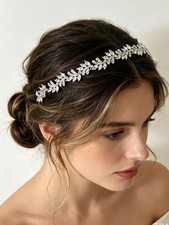 Bridal Silver Rhinestone Wedding Headband, 1920S Vintage Sparkling Crystal Hair