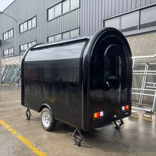 Black Retro Food Trailer Mobile Coffee Ice Cream Street Food Concession