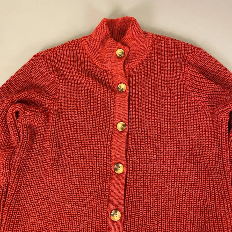 Cárdigan Blair Para Mujer XL Rojo Tejido Botón Frontal Cuello Simulado Manga Larga Suéter Foto 2 de 4