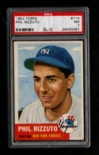 Phil Rizzuto #114 - 1953 Topps Baseball Card - Graded PSA 7 Near Mint