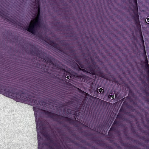 Robert Graham Shirt Mens Medium Purple Classic Fit Long Sleeve Button Up Stripe - Picture 4 of 12