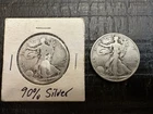 (2) Walking Liberty Half Dollar 1945 & 1943, 90% Silver Circulated Coin