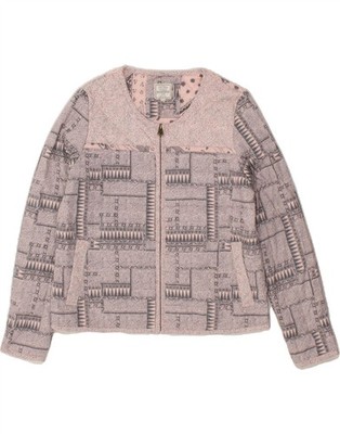 Fat Face Damen Bomberjacke UK 12 Medium Pink Geometrisches Muster CR37