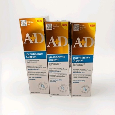 A+D Incontinence Support Skin Protectant & Rash Ointment, 3.5 oz (3 Pack)