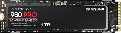 Samsung 980 PRO NVMe M.2 SSD, 1 TB, PCIe 4.0, 7.000 MB/s Lesen, 5.000 MB/s