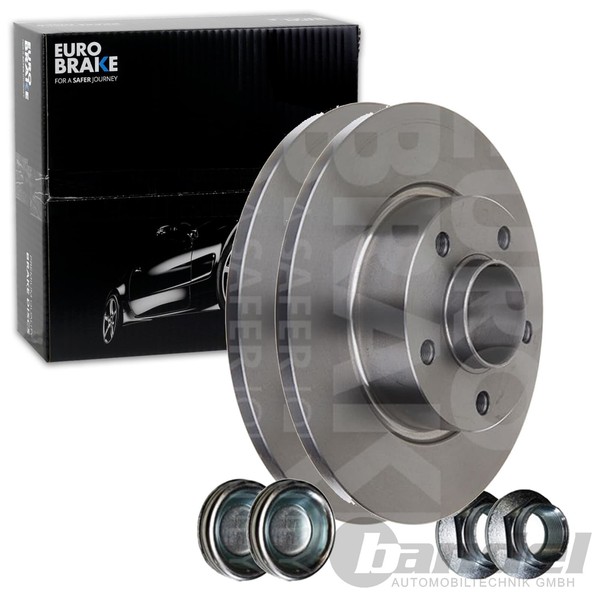 2X Eurobrake Bremsscheiben 280Mm Voll Hinten Passend FÜR Nissan Primastar Opel-image
