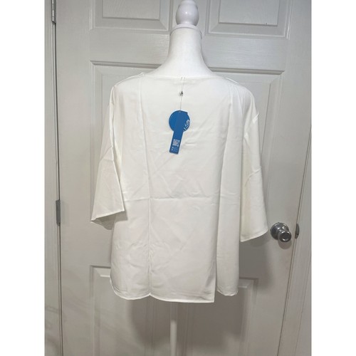 NEW Cupshe White Dolman Cowl Drape Collar Loose Boxy Top S Flowy 3/4 Sleeve - Picture 3 of 11