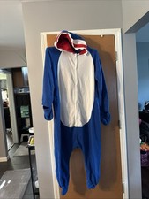 SHARK Baby Shark 1pc Plush Costume Unisex Halloween Jump Suit Hood Used 1x Clean