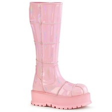 Pleaser Demonia Knee High Platform Boot 2" Side Zip Slacker 230