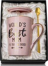 Mothers Day Birthday Gifts for Mom from Daughter Son - 14Oz Funny Best Mom Mug w