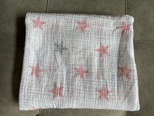 Aden  Anais Essentials Pink Gray Stars Baby Blanket White Muslin Cotton Swaddle