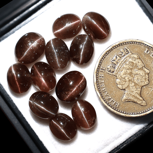 11 piezas piedras preciosas de cabujón ovalado de 8,8 mm-10 mm de escapolita natural sin tratar - Imagen 5 de 12