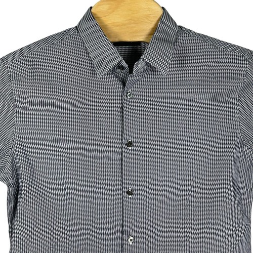 Theory Men Men Houndstooth Sylvain Hale Shirt Cotton Long Sleeve Button Up - Picture 1 of 5