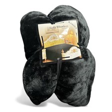 Solid Flannel Blanket Throw Plush Furry Cozy Queen Size Black