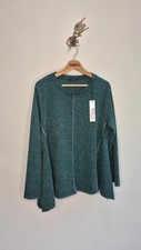 Roman Jumper Medium Green Metallic Thread Chunky Knit