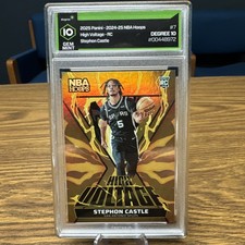 2024 NBA Hoops Rookie STEPHON CASTLE #7 Gold Refractor HIGH VOLTAGE Gem Mint 10