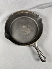 Vintage Lodge Cast Iron Skillet Raised No. 7 A, Heat Ring, Slight Wobble