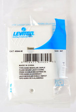 Dual Telephone Wall Plate Leviton 40944-W 6P4C Screw Terminals - White