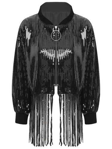 Womens Coats Party Tops Disco Jacket Tassels Outerwear Streetwear Costume Stage - Picture 7 of 68