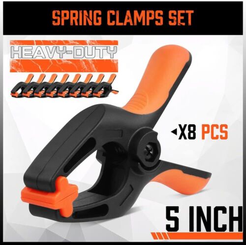 HORUSDY 8-Pack Spring Clamps Heavy Duty, 5-Inch Large Plastic Clamps for Crafts - Picture 3 of 9