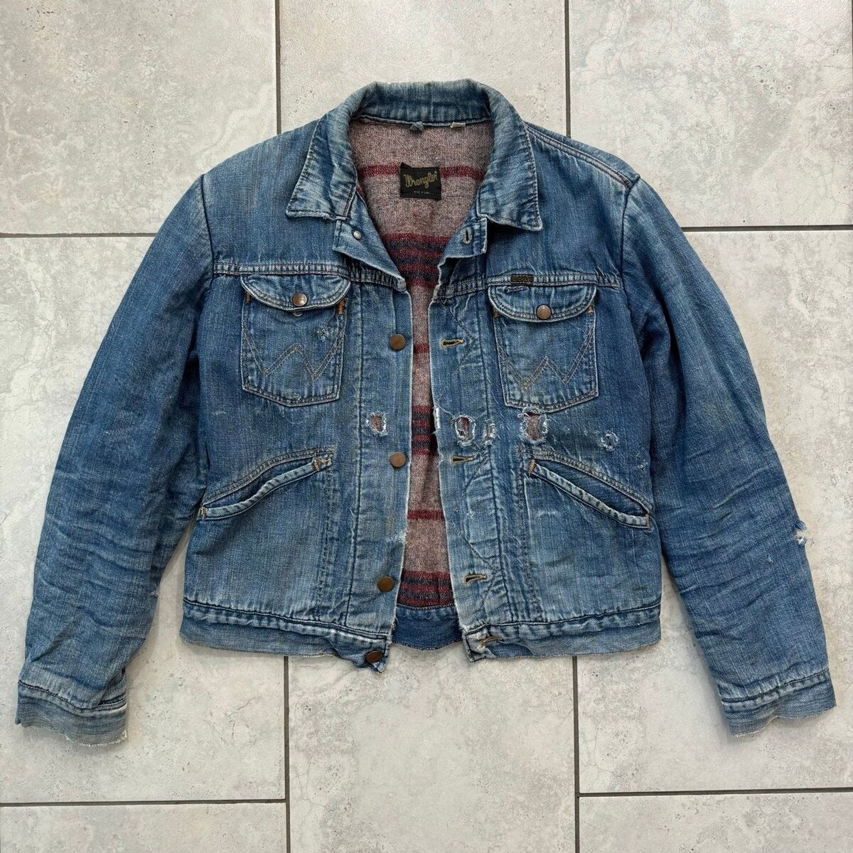 Vintage 50s Wrangler Blue Bell Sanforized Denim Jacket Size Vintage 50s Wrangler Blue Bell Sanforized Denim Jacket Size