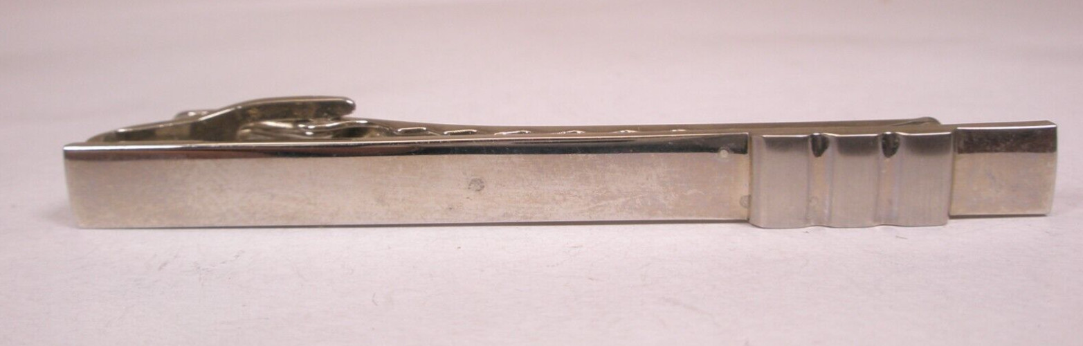 2-11/16" Thin Design Silver Tone Quality Vintage LARGE Tie Bar Clip