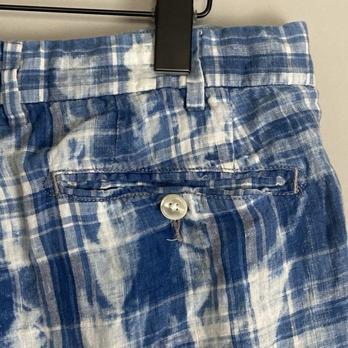 POLO RALPH LAUREN pantaloncino uomo blu indiano Madras lino taglia 33 a quadri golf spiaggia - Foto 5 di 13