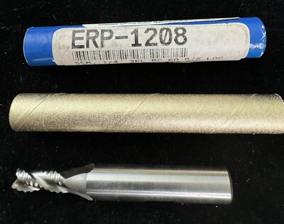   Cobalt 1/4   End Mill Melin ERP-1208 Retail $38 MADE IN THE USA   | T8