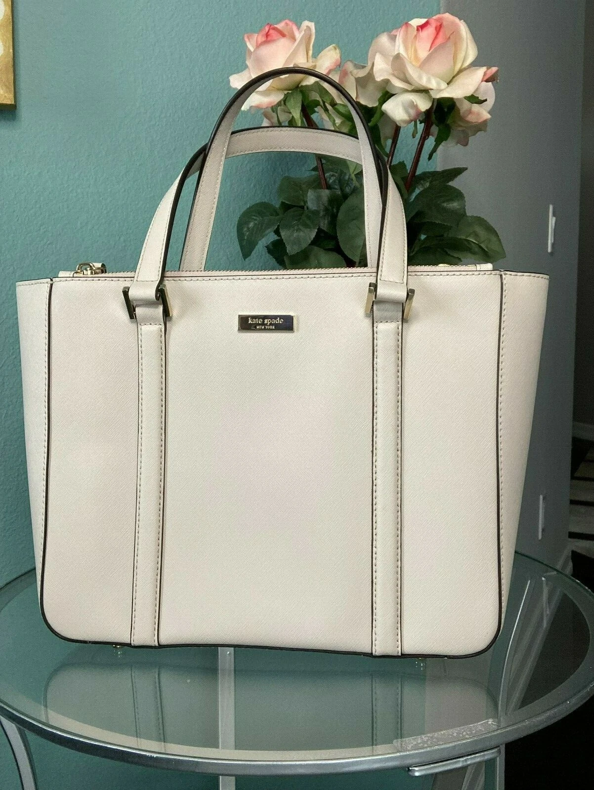 Borsa Kate Spade New York Newbury Lane Cadene nuova con etichette in pelle saffiano ciottoli