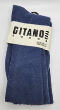 NWT VTG 1993 New Old Stock Gitano Navy Blue Cotton Nylon Crew Unisex Socks 9-11