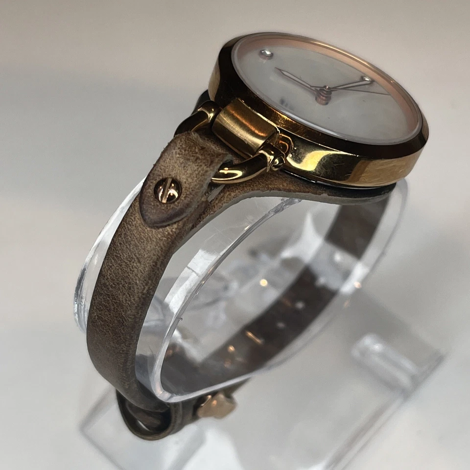 Reloj para mujer Fossil Georgia ES3151 cuero tostado analógico esfera plateada BATERÍA NUEVA Foto 4 de 4