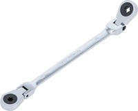 BGS-71028-6X8 Doppel-Ratschen-RingschlüSsel, Abwinkelbar, Mit E-Profil RingköPfe