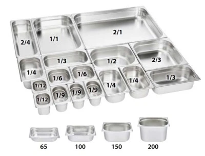 GASTRO SERVICE PROFIS GN Behälter Gastronomiebehälter Gastronormbehälter Edelstahl 1/1 1/2 1/3 1/4 1/6