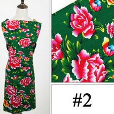 1M Flower Print Cotton Fabrics for Clothes Bedding DIY Chinese Ethnic Style SPW