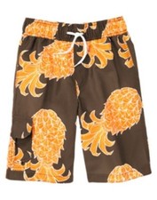 GYMBOREE SWIM SHOP ORANGE PINEAPPLE BOARDSHORTS SWIM TRUNKS 5 6 NWT