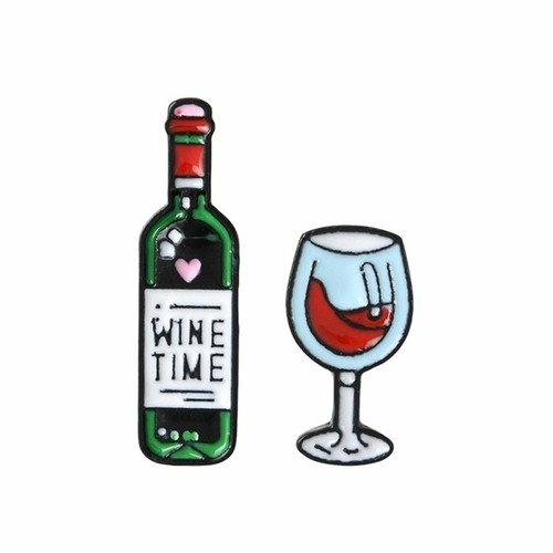 Mini Wine Glass Pin Enamel Brooches Badge Wine Time Pins - Picture 9 of 12