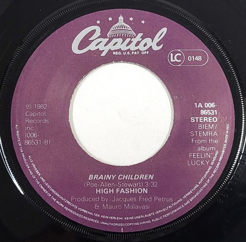 Haute couture - Feelin' Lucky Lately / Brainy Children vinyle 7" très bon état + BE078 - Photo 3/4