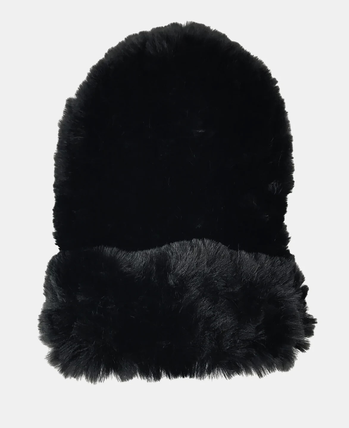 Surell Women's Faux Rabbit Fur Slouchy Beanie (O/S, Black)