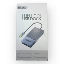 QGeem 11 in 1 Mini USB 3.0 Docking Station D3908 Portable Triple Disply
