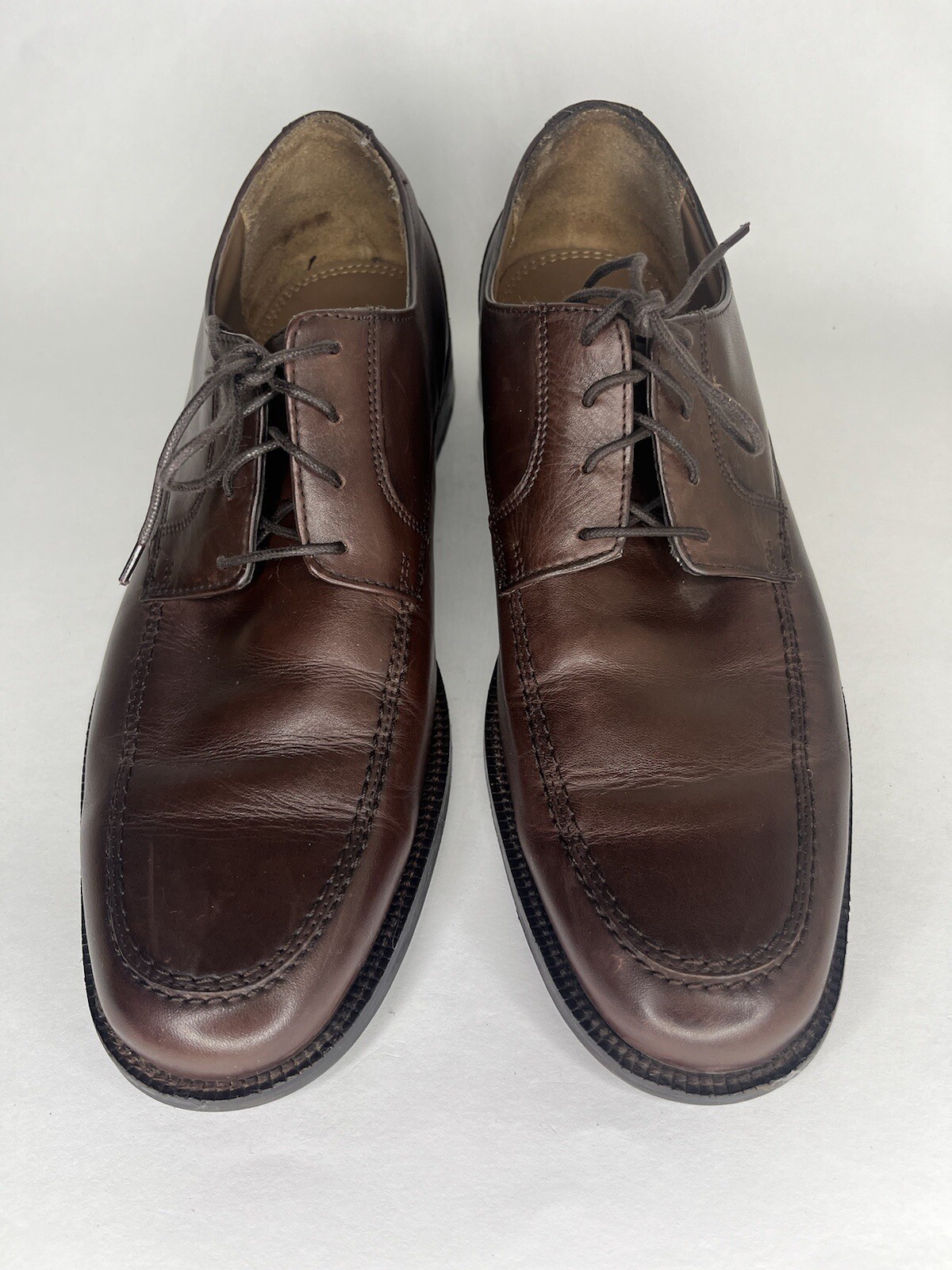SAOLA Scarpe bostonian Oxfords stringate da uomo taglia 11M marroni in pelle abito casual