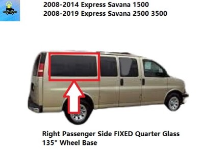 Right Side Front Door Window Glass For 96-25 GMC Savana & 03-09 Topkick - Passenger Side