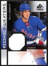 2021 SP Game Used Nils Lundkvist #RS-NL Rookies Sweaters Jersey 096/249 Rangers